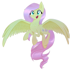 Size: 1350x1300 | Tagged: safe, artist:angiepeggy2114, fluttershy, pegasus, pony, g4, chest fluff, eye clipping through hair, female, flying, mare, simple background, smiling, solo, transparent background
