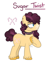 Size: 1156x1468 | Tagged: safe, artist:mintoria, oc, oc:sugar twist, earth pony, pony, choker, male, offspring, parent:cheese sandwich, parent:pinkie pie, parents:cheesepie, simple background, solo, spiked choker, stallion, transparent background