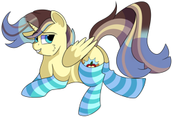 Size: 1280x865 | Tagged: safe, artist:rainbowtashie, oc, oc only, oc:king righteous authority, alicorn, pony, adorable face, alicorn oc, butt, clothes, commissioner:bigonionbean, cute, fusion, fusion:braeburn, fusion:doctor whooves, fusion:prince blueblood, fusion:time turner, fusion:wind waker, grin, horn, male, meme, plot, smiling, socks, solo, stallion, striped socks