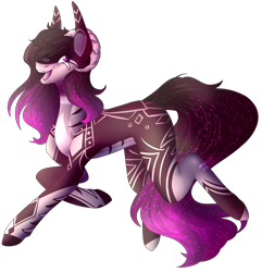 Size: 2551x2651 | Tagged: safe, artist:amcirken, oc, oc only, oc:aurora, earth pony, pony, female, high res, horns, mare, simple background, solo, transparent background