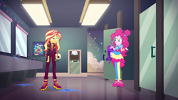 Size: 1920x1080 | Tagged: safe, screencap, pinkie pie, sunset shimmer, equestria girls, equestria girls series, g4, sunset's backstage pass!, spoiler:eqg series (season 2), female, shoes, sneakers
