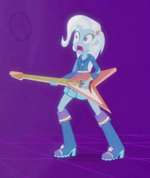 Size: 277x328 | Tagged: safe, screencap, trixie, equestria girls, g4, guitar centered, my little pony equestria girls: rainbow rocks, cropped, female, guitar, musical instrument, solo
