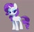 Size: 1500x1423 | Tagged: safe, artist:dawnfire, rarity, pony, unicorn, g4, colored pupils, cute, eyeshadow, female, full body, gray background, horn, lidded eyes, looking at you, makeup, mare, raribetes, signature, simple background, solo, standing