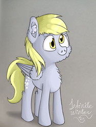 Size: 2080x2760 | Tagged: safe, artist:infinite winter, derpibooru exclusive, derpy hooves, pegasus, pony, g4, chest fluff, cute, ear fluff, female, high res, mare, simple background, smiling, solo
