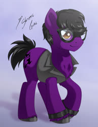 Size: 1280x1656 | Tagged: safe, artist:shinta-girl, oc, oc only, earth pony, pony, glasses, solo