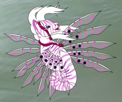 Size: 2265x1890 | Tagged: safe, artist:chili19, oc, oc only, sea pony, lionfish, solo, underwater