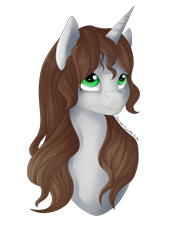 Size: 2121x2828 | Tagged: safe, artist:dreamyartcosplay, oc, oc only, pony, unicorn, bust, female, high res, horn, mare, signature, simple background, solo, transparent background, unicorn oc