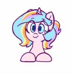 Size: 600x600 | Tagged: safe, artist:oofycolorful, oc, oc only, oc:oofy colorful, pony, unicorn, animated, cute, gif, heart, ocbetes, simple background, solo, white background