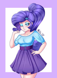 Size: 2300x3100 | Tagged: safe, artist:melliedraws, rarity, human, g4, beauty mark, female, high res, humanized, signature, solo