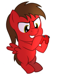 Size: 1200x1600 | Tagged: safe, artist:toyminator900, oc, oc only, oc:chip, pegasus, pony, colt, controller, male, playstation 3, simple background, solo, transparent background, younger