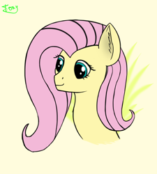 Size: 4500x5000 | Tagged: safe, fluttershy, pegasus, pony, g4, absurd resolution, bust, female, mare, portrait, signature, simple background, solo, speedpaint, wings
