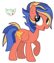 Size: 1024x1202 | Tagged: safe, artist:lilyroseoffantasy, oc, oc only, oc:elmara sentry, pegasus, pony, female, magical gay spawn, mare, offspring, parent:big macintosh, parent:flash sentry, parents:flashintosh, simple background, solo, transparent background