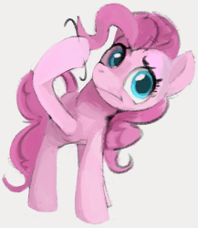 Size: 573x659 | Tagged: safe, artist:dotkwa, pinkie pie, earth pony, pony, g4, female, gray background, mare, motion lines, simple background, solo
