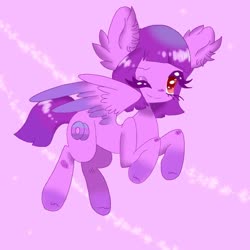 Size: 768x768 | Tagged: safe, artist:xsugarkittyx, oc, oc only, pegasus, pony, ear fluff, one eye closed, solo