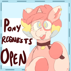 Size: 2000x2000 | Tagged: safe, artist:rigbythememe, oc, oc only, oc:milky (rigbythememe), pony, unicorn, collar, commission, high res, hoof hold, request, requested art, solo, stylus