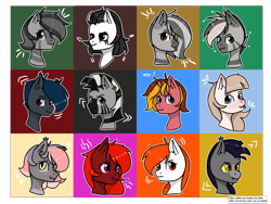 Size: 2048x1536 | Tagged: safe, artist:хлебушек, oc, oc:anckuntie, oc:canada, oc:drew dru, oc:funerius, oc:j, oc:kanter, oc:panda, oc:ruby, oc:stinger, oc:zebrahead