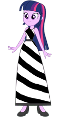Size: 1024x1987 | Tagged: safe, artist:cartoonmasterv3, twilight sparkle, zebra, equestria girls, g4, female, long dress, simple background, solo, transparent background, twilight sparkle (alicorn), zebra dress