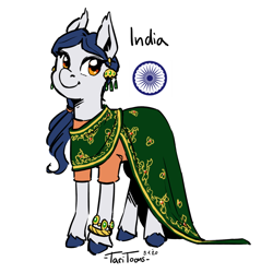 Size: 700x700 | Tagged: safe, artist:taritoons, oc, unnamed oc, earth pony, pony, clothes, india, nation ponies, ponified, saree