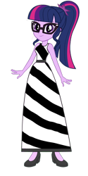 Size: 1024x2048 | Tagged: safe, artist:cartoonmasterv3, sci-twi, twilight sparkle, zebra, equestria girls, g4, female, long dress, simple background, solo, transparent background, zebra dress