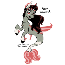 Size: 700x700 | Tagged: safe, artist:taritoons, oc, oc only, unnamed oc, merpony, pony, seapony (g4), maori, nation ponies, new zealand, ponified, seaponified, solo, species swap