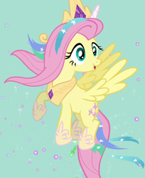 Size: 880x1080 | Tagged: safe, screencap, fluttershy, pegasus, pony, g4, testing testing 1-2-3, cosplay, costume, cropped, fake horn, female, flying, mare, shylestia, solo
