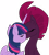 Size: 6424x7202 | Tagged: safe, artist:ejlightning007arts, tempest shadow, twilight sparkle, alicorn, pony, unicorn, g4, eyes closed, female, lesbian, ship:tempestlight, shipping, simple background, transparent background, twilight sparkle (alicorn), vector