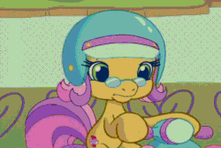 Size: 720x480 | Tagged: safe, screencap, mayor flitter flutter, pony, g3, g3.5, twinkle wish adventure, animated, gif, moped