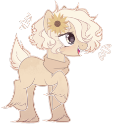 Size: 1600x1752 | Tagged: safe, artist:toffeelavender, oc, oc only, earth pony, pony, base used, earth pony oc, female, flower, flower in hair, heart, heart eyes, mare, simple background, smiling, solo, transparent background, unshorn fetlocks, wingding eyes