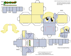 Size: 2979x2354 | Tagged: safe, artist:grapefruitface1, derpy hooves, pony, g4, craft, cubeecraft, high res, papercraft, printable, solo, template