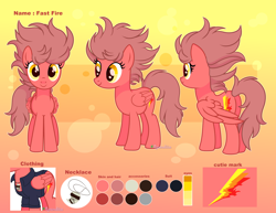 Size: 6120x4716 | Tagged: safe, artist:2pandita, oc, oc only, oc:fast fire, pegasus, pony, absurd resolution, female, mare, reference sheet, solo