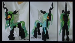 Size: 3396x1964 | Tagged: safe, artist:calusariac, oc, oc:kalos, changeling, irl, photo, plushie, solo