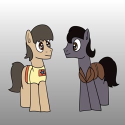 Size: 1280x1280 | Tagged: safe, artist:platinumdrop, pony, adric, clothes, doctor who, gradient background, ponified, request, simple background, varsh