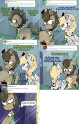 Size: 1502x2354 | Tagged: safe, artist:urbanqhoul, derpy hooves, doctor whooves, time turner, earth pony, pegasus, pony, lovestruck derpy, g4, doctor who, female, male, mare, stallion, tardis, the doctor