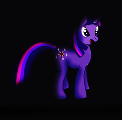 Size: 1207x1194 | Tagged: safe, artist:almaustral, twilight sparkle, pony, unicorn, g4, black background, female, mare, open mouth, simple background, solo, unicorn twilight