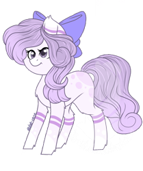 Size: 1080x1290 | Tagged: safe, artist:silentwolf-oficial, oc, oc only, earth pony, pony, bow, earth pony oc, hair bow, signature, simple background, solo, transparent background, watermark