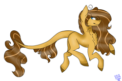 Size: 2701x1789 | Tagged: safe, artist:toptian, oc, oc only, earth pony, pony, chest fluff, earth pony oc, leonine tail, signature, simple background, solo, white background