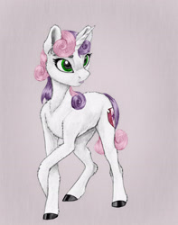 Size: 2318x2948 | Tagged: safe, artist:joestick, editor:vedont, sweetie belle, pony, unicorn, g4, cutie mark, female, filly, high res, solo, the cmc's cutie marks