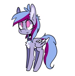 Size: 1016x1024 | Tagged: safe, oc, oc only, pegasus, pony, chest fluff, choker, pegasus oc, simple background, smiling, solo, two toned wings, white background, wings
