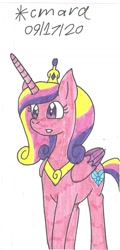 Size: 628x1308 | Tagged: safe, artist:cmara, princess cadance, alicorn, pony, g4, crown, female, gritted teeth, jewelry, mare, regalia, simple background, solo, traditional art, white background