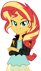 Size: 1024x1764 | Tagged: safe, artist:emeraldblast63, sunset shimmer, equestria girls, g4, alternate hairstyle, female, original hair, redesign, simple background, solo, transparent background