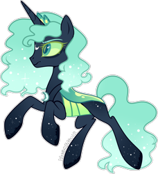 Size: 2508x2748 | Tagged: safe, artist:kurosawakuro, oc, oc only, changepony, hybrid, pony, base used, female, high res, interspecies offspring, magical lesbian spawn, offspring, parent:princess luna, parent:queen chrysalis, parents:chrysaluna, simple background, solo, transparent background