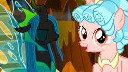 Size: 1280x720 | Tagged: safe, cozy glow, queen chrysalis, alicorn, pony, g4, the ending of the end, alicornified, cozycorn, race swap