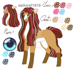Size: 900x833 | Tagged: safe, artist:malinraf1615, oc, oc only, oc:chocolate cake, earth pony, pony, female, mare, offspring, parent:cheese sandwich, parent:pinkie pie, parents:cheesepie, reference sheet, simple background, solo, transparent background