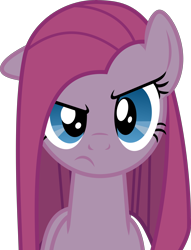 Size: 6000x7852 | Tagged: safe, artist:frownfactory, pinkie pie, earth pony, pony, g4, party of one, female, frown, mare, pinkamena diane pie, raised eyebrow, simple background, solo, transparent background
