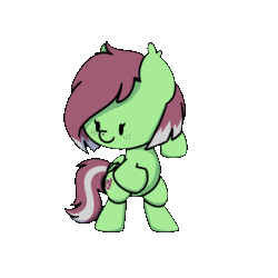 Size: 1200x1200 | Tagged: safe, artist:sugar morning, oc, oc only, oc:watermelon success, pony, animated, bipedal, chibi, dancing, gif, simple background, solo, transparent background
