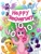 Size: 720x937 | Tagged: safe, artist:texasuberalles, applejack, fluttershy, pinkie pie, rainbow dash, rarity, spike, twilight sparkle, alicorn, dragon, earth pony, pegasus, pony, unicorn, mlp fim's tenth anniversary, g4, balloon, cider, cider mug, cloven hooves, cowboy hat, female, flying, food, glowing horn, gradient background, happy birthday mlp:fim, hat, hoof hold, horn, juggling, looking at you, magic, male, mane seven, mane six, mare, mug, pie, smiling, telekinesis, twilight sparkle (alicorn), winged spike, wings