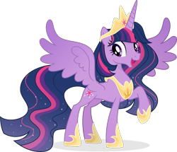 Size: 6005x5173 | Tagged: safe, artist:inaactive, twilight sparkle, alicorn, pony, g4, absurd resolution, alternate design, older, older twilight, simple background, solo, spread wings, transparent background, twilight sparkle (alicorn), vector, wings