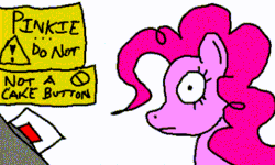 Size: 400x240 | Tagged: safe, artist:stardust breaker, gummy, pinkie pie, centaur, earth pony, human, mlp fim's tenth anniversary, g4, 1000 hours in ms paint, animated, cake, food, humanized, mistakes were made, not salmon, transformation, wat, what has science done
