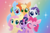 Size: 4000x2674 | Tagged: safe, artist:belka-sempai, applejack, fluttershy, pinkie pie, rainbow dash, rarity, twilight sparkle, alicorn, earth pony, pegasus, pony, unicorn, mlp fim's tenth anniversary, g4, abstract background, anniversary, bust, chest fluff, colored pupils, cowboy hat, cute, elbow fluff, eyes closed, female, folded wings, group, group hug, happy anniversary, happy birthday mlp:fim, hat, high res, hug, mane six, mare, profile, rainbow background, sextet, smiling, sparkles, twilight sparkle (alicorn), wings