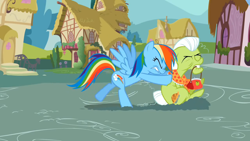 Size: 1280x720 | Tagged: safe, screencap, granny smith, rainbow dash, earth pony, pegasus, pony, g4, the mysterious mare do well
